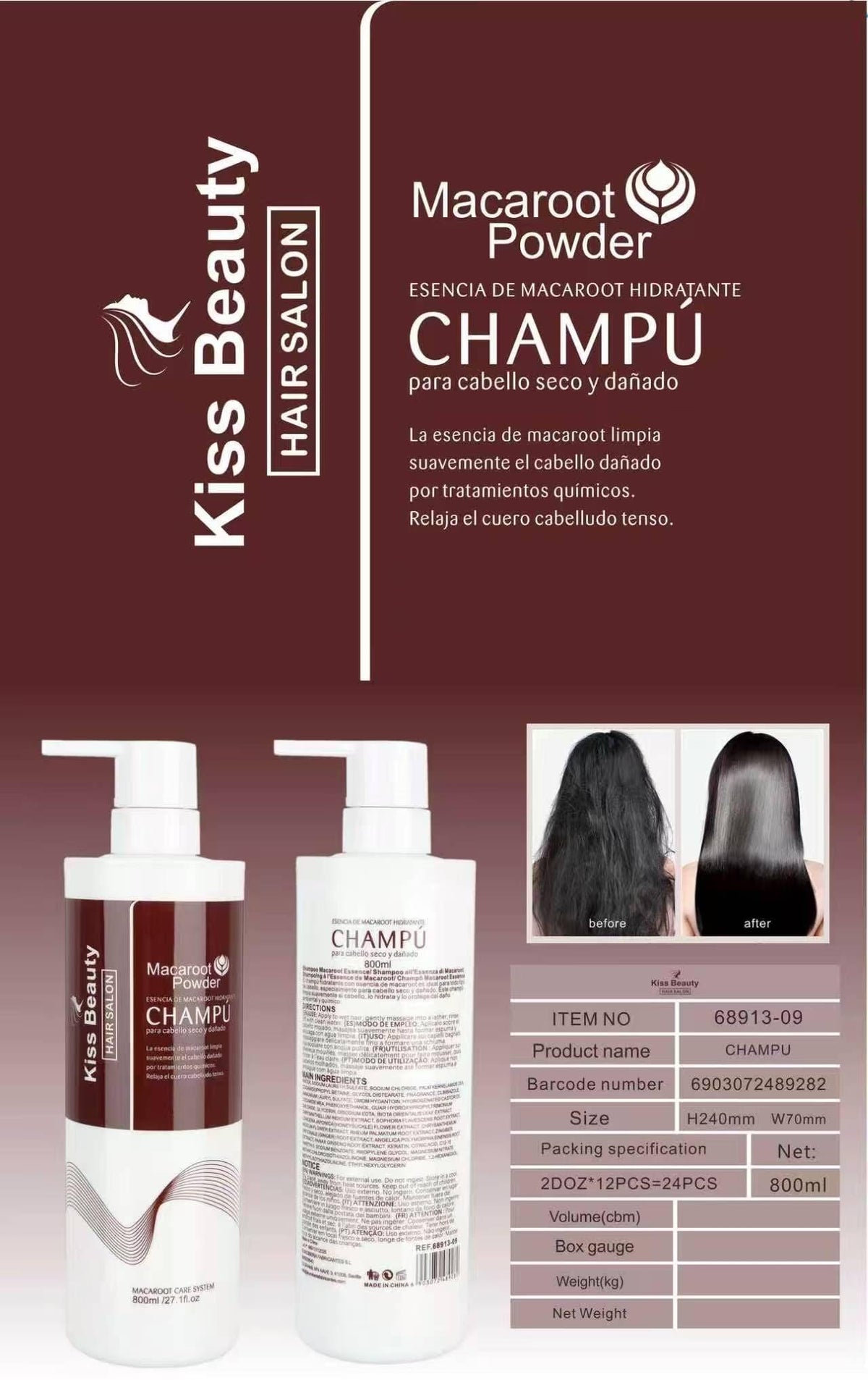 Champú Macaroot Hidratante 800 ml